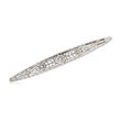 C. 1950 Vintage 14kt White Gold Filigree Bar Pin with Diamond Accents