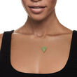 1.20 ct. t.w. Emerald and .65 ct. t.w. Diamond Reversible Heart Necklace in 14kt Yellow Gold 16-inch