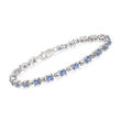 3.80 ct. t.w. Sapphire Link Bracelet in Sterling Silver