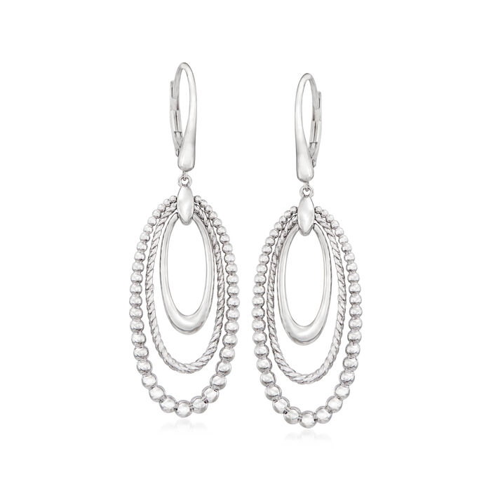 Gabriel Designs Sterling Silver Triple-Oval Drop Earrings