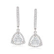 .83 ct. t.w. Diamond Cluster Drop Earrings in 14kt White Gold