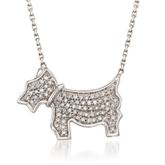 Diamond Accent Scottie Dog Necklace in Sterling Silver