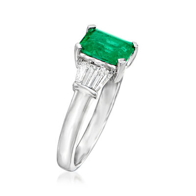 1.60 Carat Emerald and .42 ct. t.w. Diamond Ring in 14kt White Gold