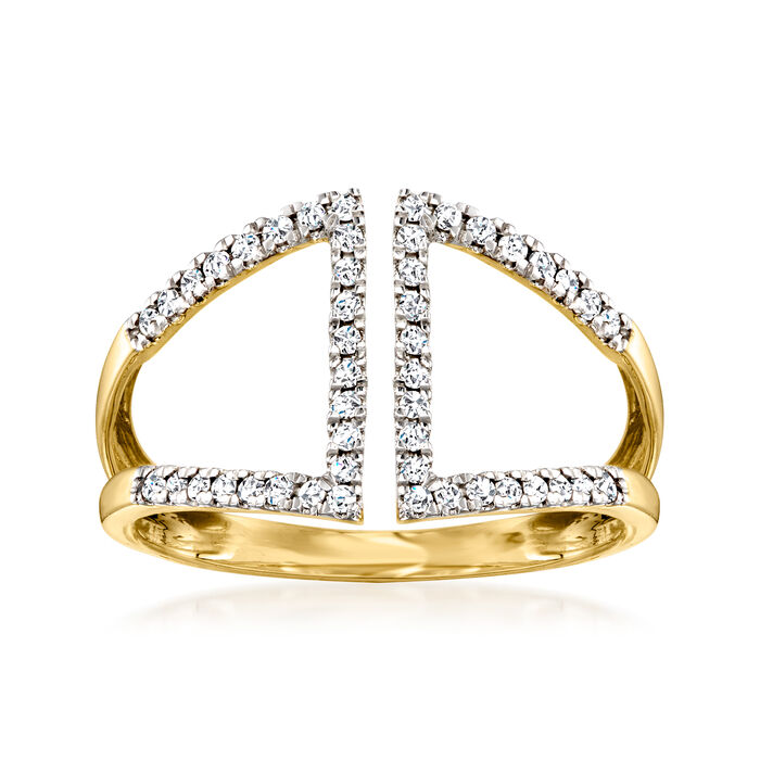 .25 ct. t.w. Diamond Open-Space Geometric Ring in 14kt Yellow Gold