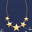 Italian 18kt Gold Over Sterling Graduated Star Necklace