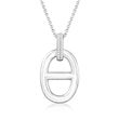 Charles Garnier &quot;Marina&quot; Sterling Silver Mariner-Link Pendant Necklace with .10 ct. t.w. CZs