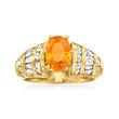 C. 1990 Vintage 1.75 Carat Yellow Sapphire and .75 ct. t.w. Diamond Ring in 18kt Yellow Gold