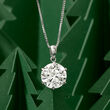 3.00 Carat Moissanite Solitaire Necklace in Sterling Silver