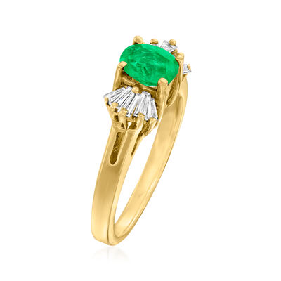 .60 Carat Emerald Ring with .25 ct. t.w. Diamonds in 14kt Yellow Gold
