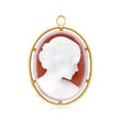 C. 1972 Vintage Red Agate Cameo Pin/Pendant in 14kt Yellow Gold