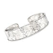 Sterling Silver Textured and Polished Cuff Bracelet