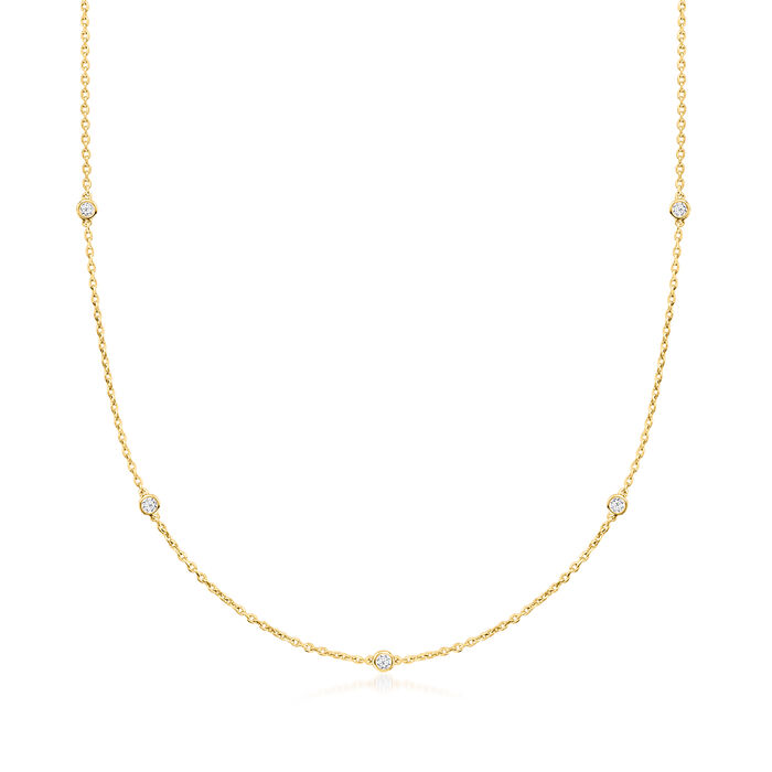 .33 ct. t.w. Lab-Grown Diamond Station Necklace in 18kt Gold Over Sterling