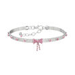 Pink Rhinestone Multi-Row Beaded Fashion Necklace for Pets