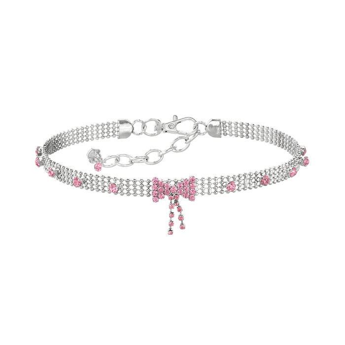 Pink Rhinestone Multi-Row Beaded Fashion Necklace for Pets