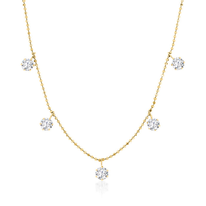 1.30 ct. t.w. Diamond Five-Stone Necklace in 18kt Yellow Gold