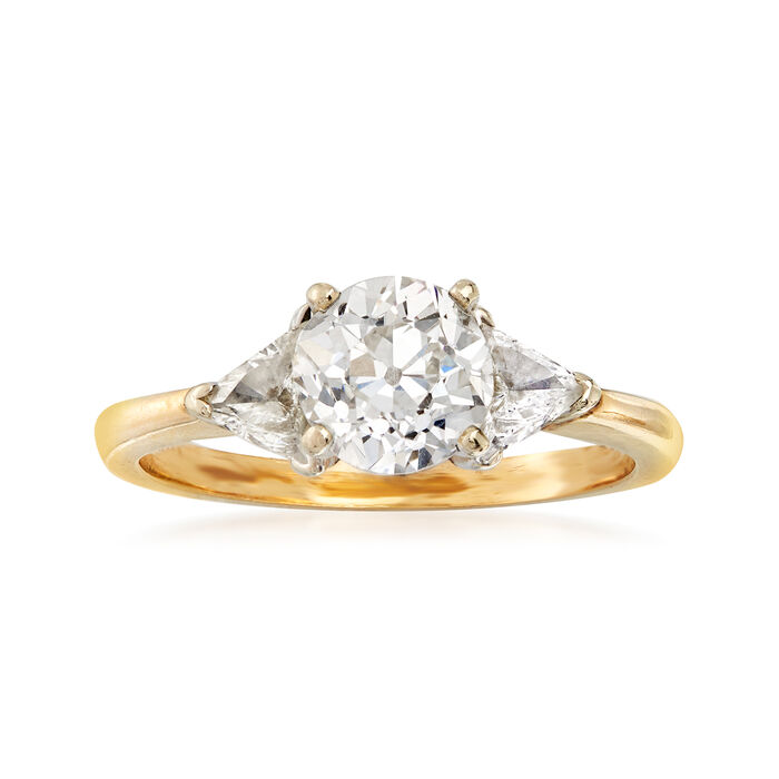 C. 1980 Vintage 1.60 ct. t.w. Diamond Ring in 14kt Yellow Gold