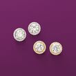3.25 ct. t.w. CZ Halo Stud Earrings in 14kt Gold Over Sterling