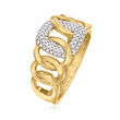 .20 ct. t.w. Diamond Link Ring in 18kt Gold Over Sterling