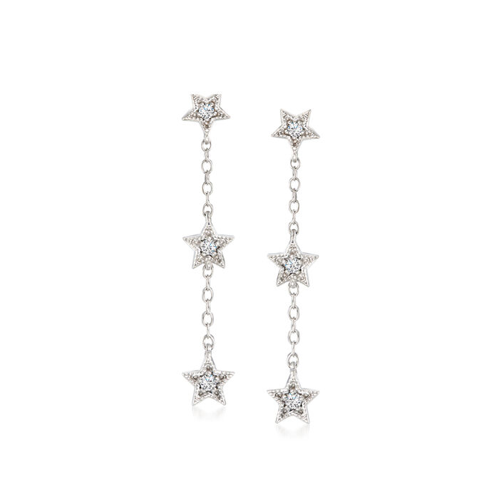 .10 ct. t.w. Diamond Star Drop Earrings in Sterling Silver