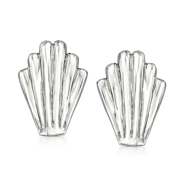Italian Sterling Silver Seashell Earrings