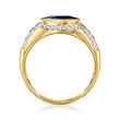 2.40 ct. t.w. Sapphire and .20 ct. t.w. Diamond Ring in 14kt Yellow Gold