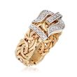 .23 ct. t.w. Diamond and 14kt Yellow Gold Byzantine Buckle Ring