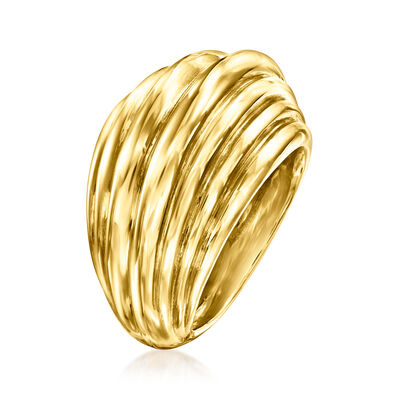 Italian 14kt Yellow Gold Fluted Ring