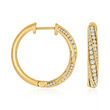 1.00 ct. t.w. Diamond Twisted Hoop Earrings in 14kt Yellow Gold