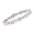 1.00 ct. t.w. Baguette Diamond Woven-Link Bracelet in Sterling Silver