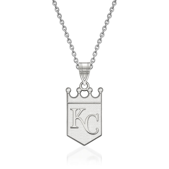 Sterling Silver MLB Kansas City Royals Pendant Necklace. 18&quot;