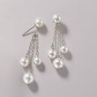 5-7mm Shell Pearl Jewelry Set: Earrings and Tassel Earring Jackets in Sterling Silver