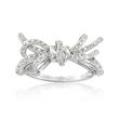 .13 ct. t.w. Diamond Bow Ring in Sterling Silver