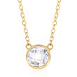 .90 Carat White Topaz Necklace in 14kt Yellow Gold