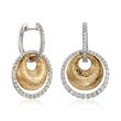 Simon G. .78 ct. t.w. Diamond Drop Earrings in 18kt Two-Tone Gold