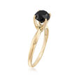 1.50 Carat Black Diamond Solitaire Ring in 14kt Yellow Gold