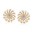 .10 ct. t.w. Diamond Pinwheel Earrings in 14kt Yellow Gold
