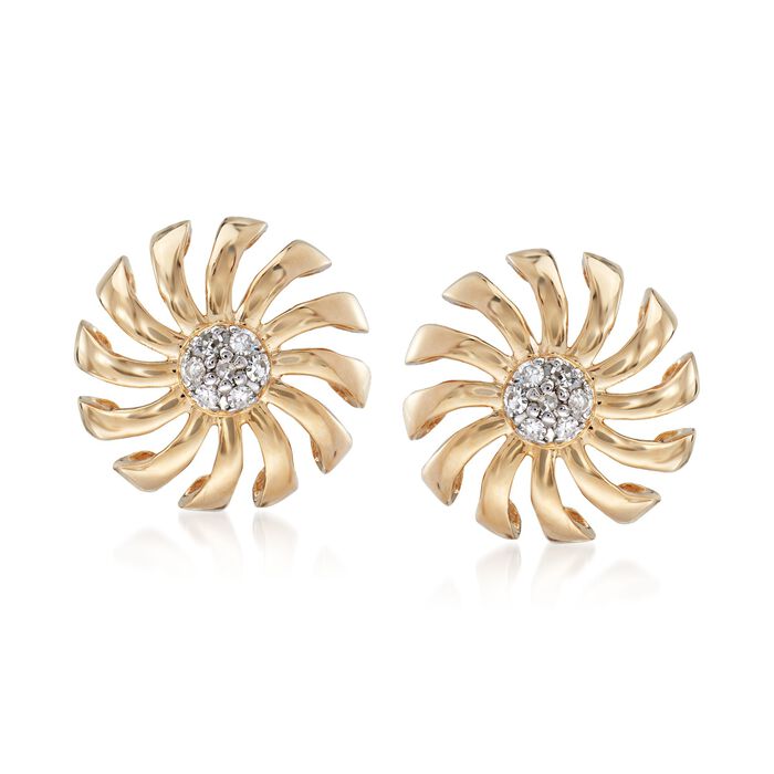 .10 ct. t.w. Diamond Pinwheel Earrings in 14kt Yellow Gold