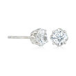 1.10 ct. t.w. Round White Topaz Stud Earrings with Teacup Settings in Sterling Silver