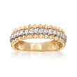 .50 ct. t.w. Diamond Beaded-Edge Ring in 14kt Yellow Gold