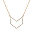 .18 ct. t.w. Diamond Open Chevron Necklace in 14kt Yellow Gold