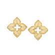 Roberto Coin &quot;Venetian Princess&quot; Diamond-Accented Flower Earrings in 18kt Yellow Gold