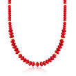 4.5-8mm Red Coral Bead Graduated Necklace with 14kt Yellow Gold