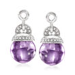 8.75 ct. t.w. Amethyst and .10 ct. t.w. Diamond Earring Jackets in Sterling Silver
