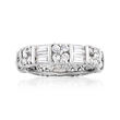 2.80 ct. t.w. Baguette and Round CZ Eternity Band in Sterling Silver