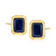 6.60 ct. t.w. Sapphire Jewelry Set: Necklace and Stud Earrings in 18kt Gold Over Sterling