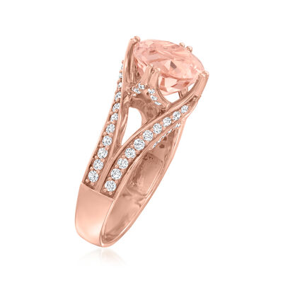 3.60 Carat Morganite Ring with .67 ct. t.w. Diamonds in 18kt Rose Gold
