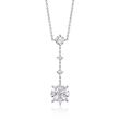 1.50 ct. t.w. Multi-Cut CZ Floral Drop Necklace in Sterling Silver