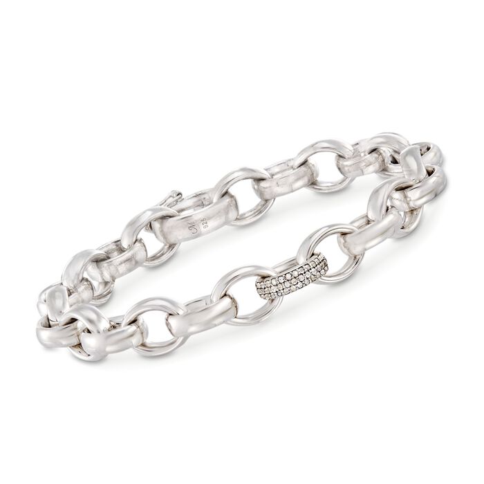Monica Rich Kosann &quot;Rosalind&quot; .80 ct. t.w. White Sapphire Link Bracelet in Sterling Silver