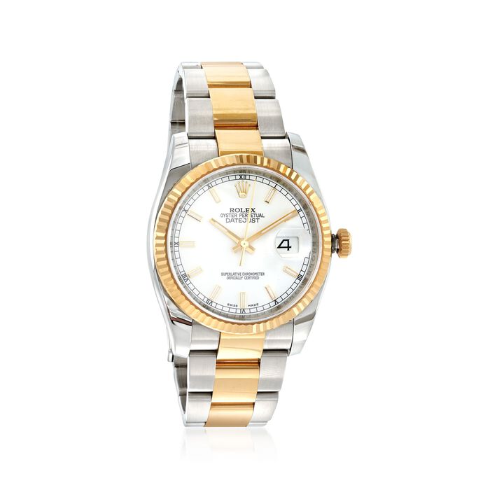 Pre-Owned Rolex Datejust Men's 36mm Automatic Stainless Steel Watch with 18kt Yellow Gold