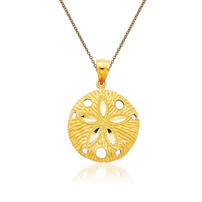 14kt Yellow Gold Sand Dollar Pendant Necklace